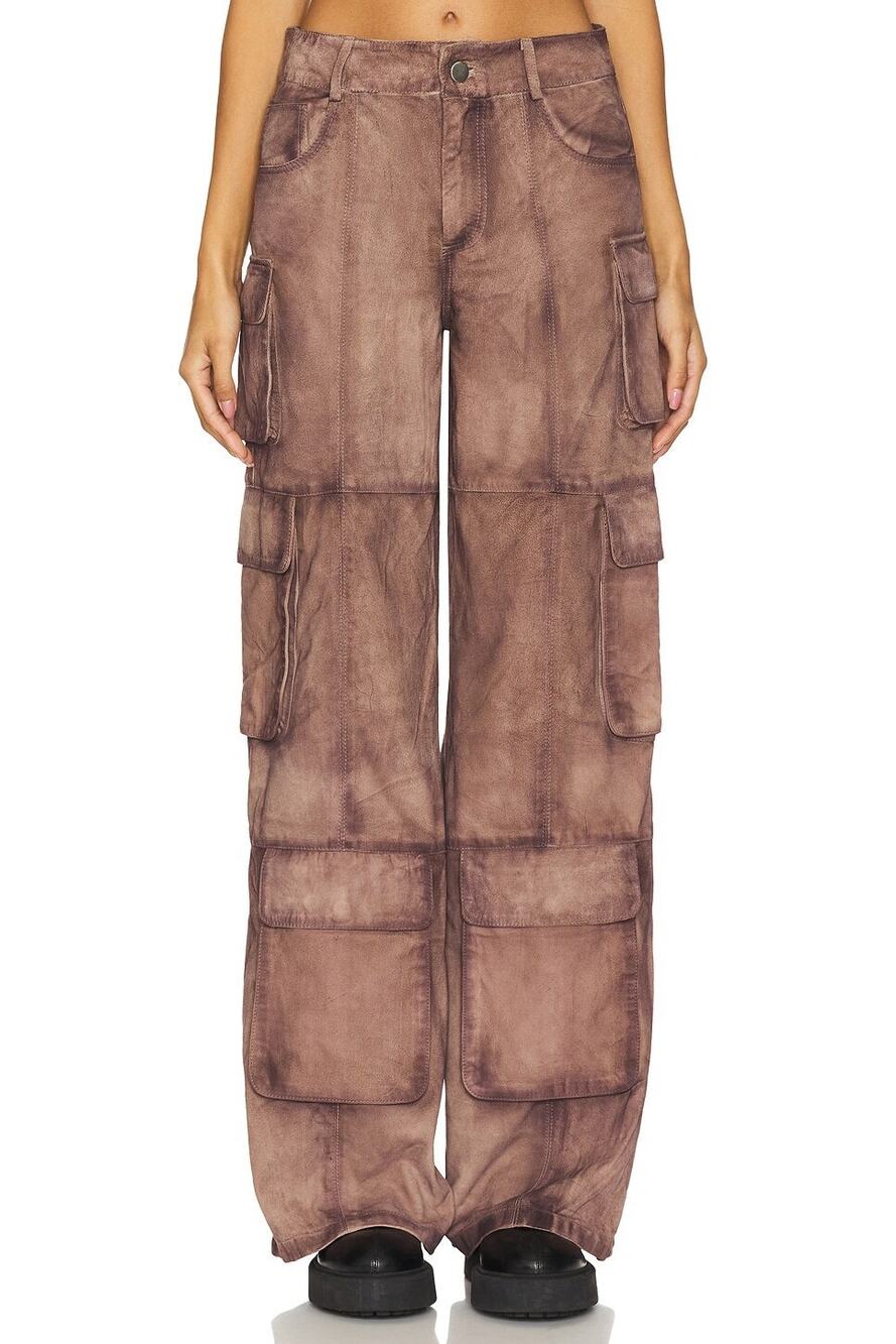 Deadwood Prowess Cargo Pant Leather Wide Leg Utility Gorpcore Streetwear Y2K XS